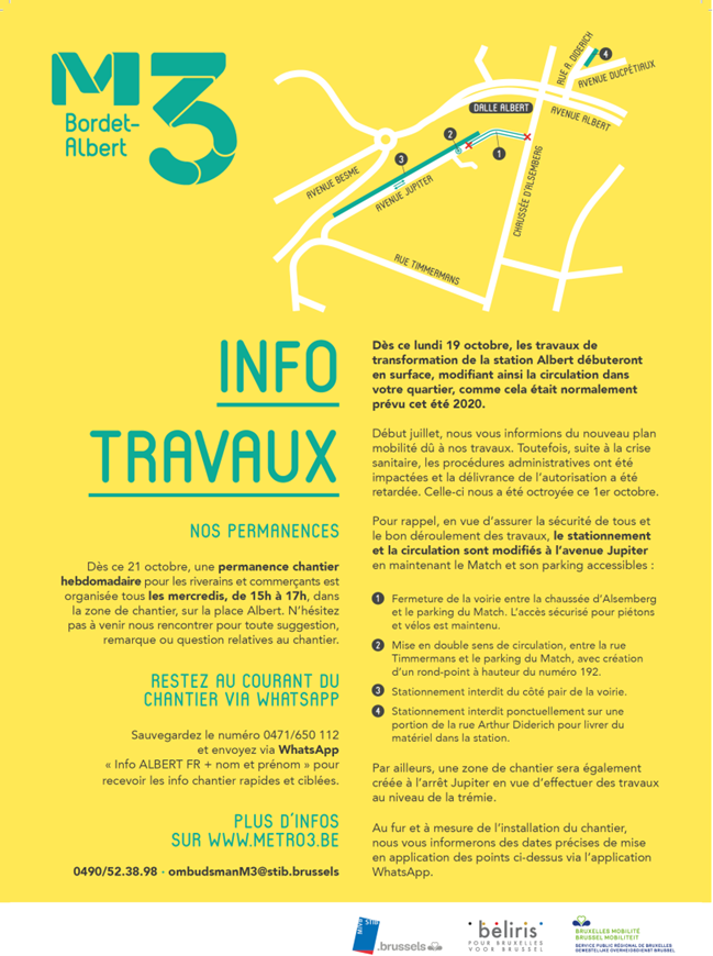 info travaux Jupiter TB octobre 2020